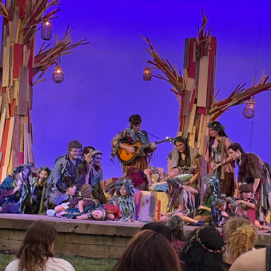 A scene from Shakespeare in the Park at the Centennial Park Bandshell.